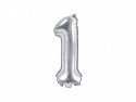 Ballon Mylar Chiffre ''1'', 35cm, argenté