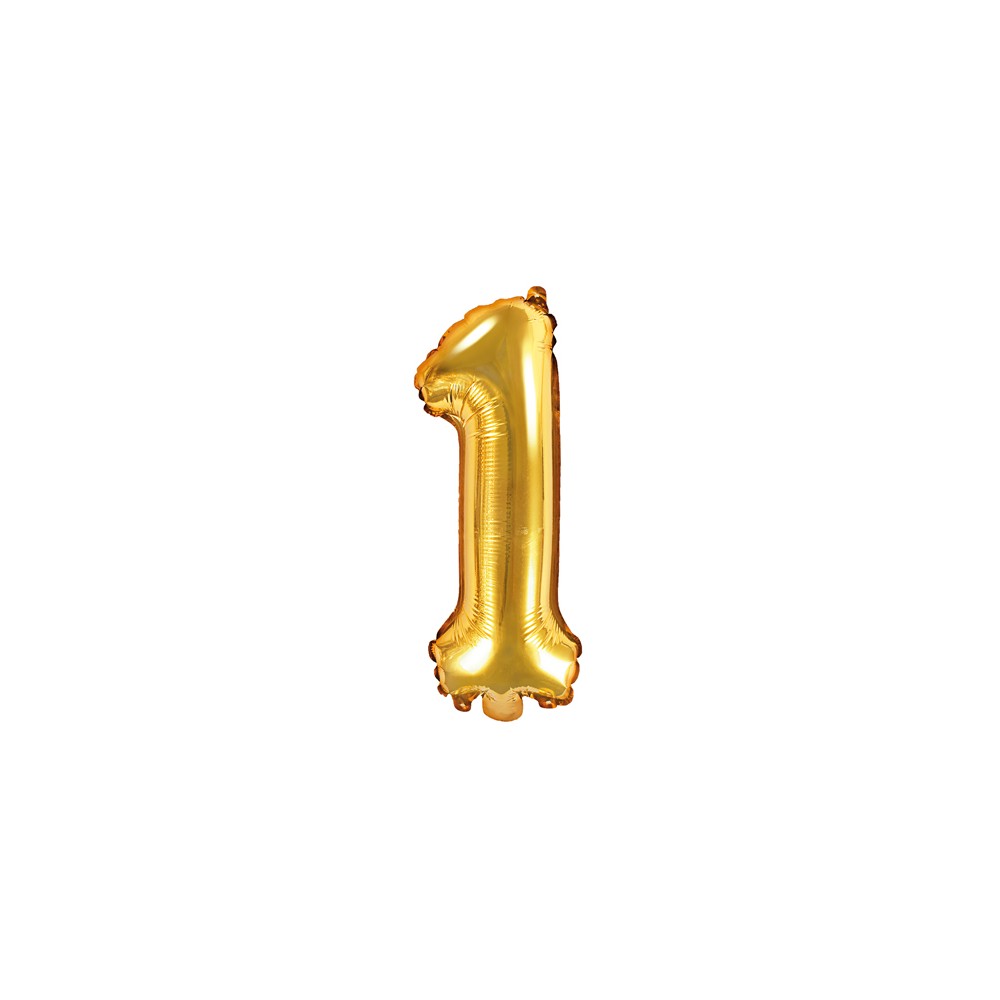 Ballon Mylar Chiffre ''1'', 35cm, doré