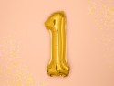 Ballon Mylar Chiffre ''1'', 35cm, doré
