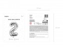 Ballon Mylar Chiffre ''2'', 35cm, argenté