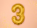 Ballon Mylar Chiffre ''3'', 35cm, doré