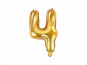 Ballon Mylar Chiffre ''4'', 35cm, doré