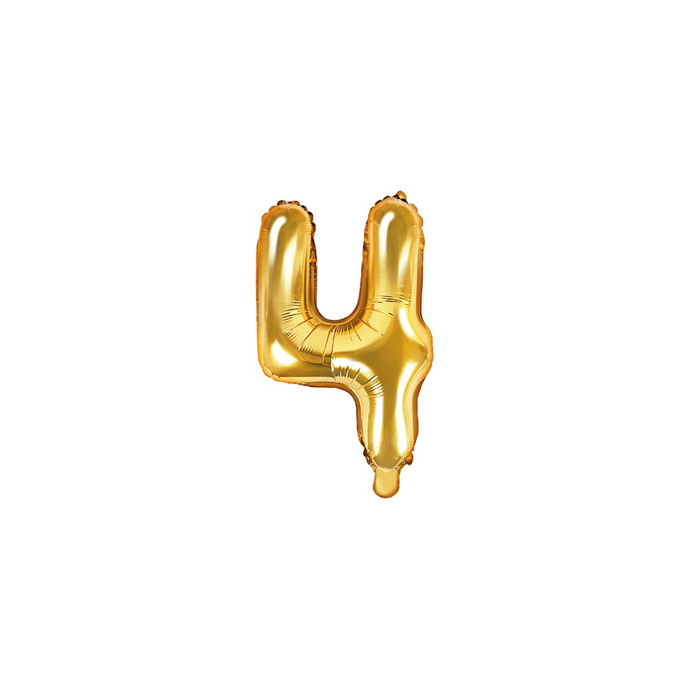 Ballon Mylar Chiffre ''4'', 35cm, doré