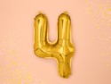 Ballon Mylar Chiffre ''4'', 35cm, doré