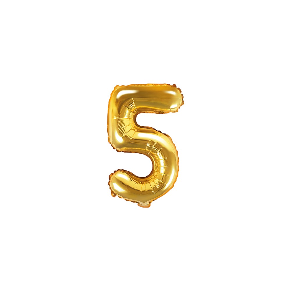 Ballon Mylar Chiffre ''5'', 35cm, doré