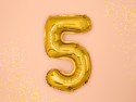 Ballon Mylar Chiffre ''5'', 35cm, doré