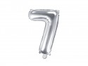 Ballon Mylar Chiffre ''7'', 35cm, argenté