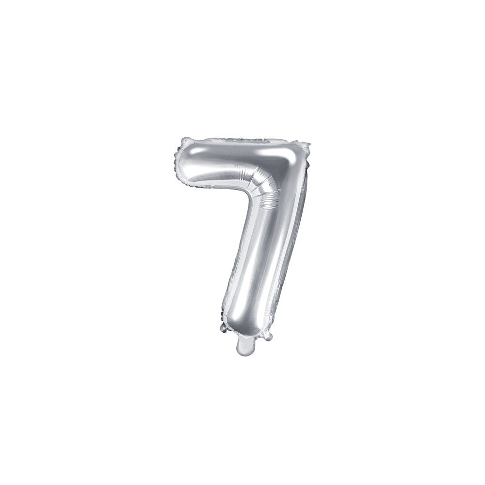 Ballon Mylar Chiffre ''7'', 35cm, argenté
