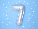 Ballon Mylar Chiffre ''7'', 35cm, argenté