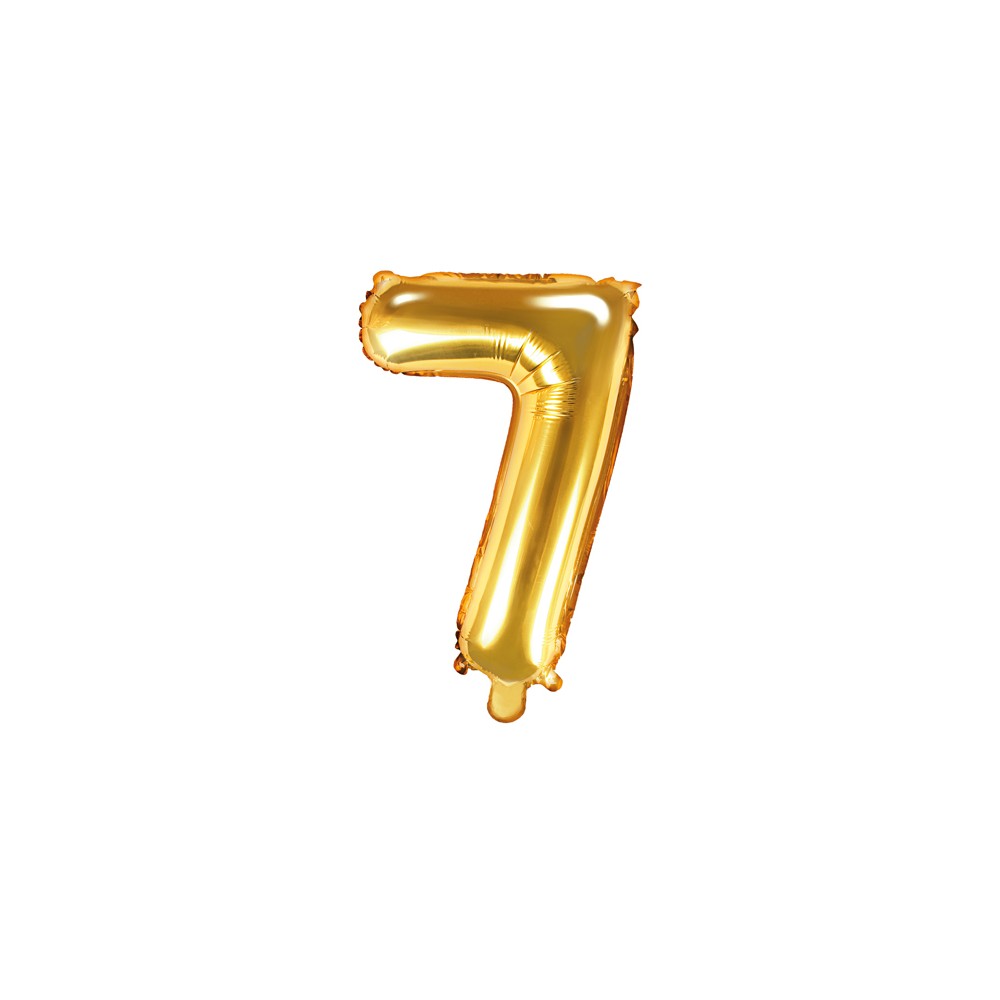Ballon Mylar Chiffre ''7'', 35cm, doré