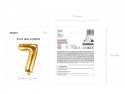 Ballon Mylar Chiffre ''7'', 35cm, doré