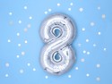 Ballon Mylar Numeral ''8'', 35cm, argenté