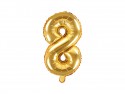 Ballon Mylar Numeral ''8'', 35cm, doré