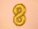 Ballon Mylar Numeral ''8'', 35cm, doré