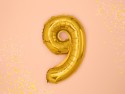 Ballon Mylar Chiffre ''9'', 35cm, doré