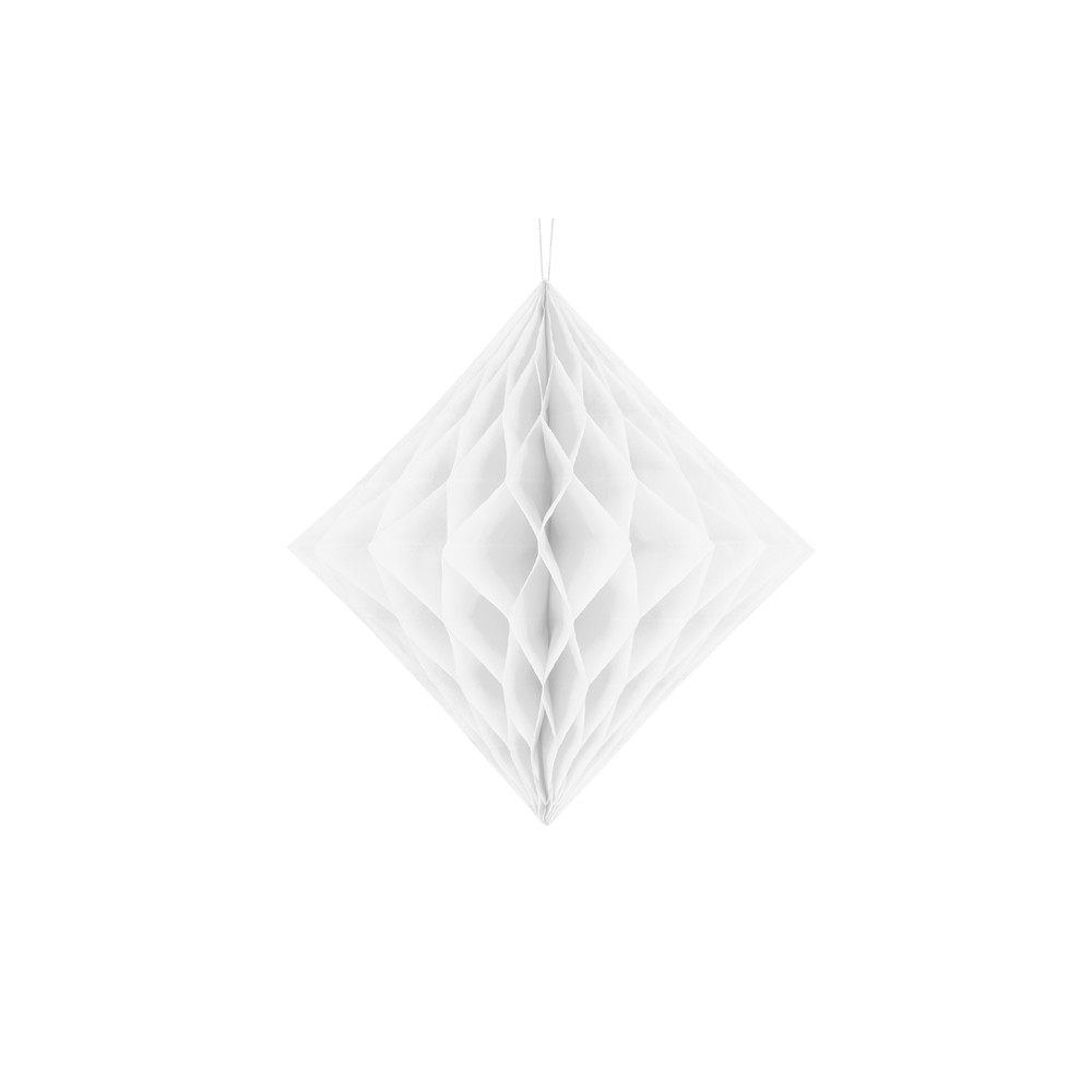 Diamant en papier de soie, blanc, 30 cm