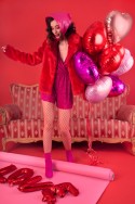 Ballon Mylar Coeur, 45cm, rose foncé