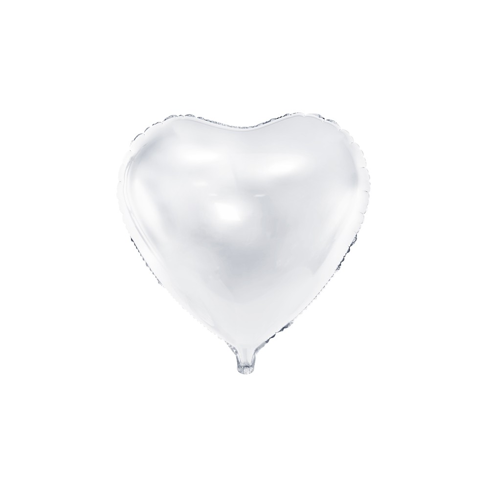 Ballon Mylar Coeur, 45cm, blanc