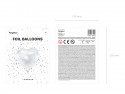 Ballon Mylar Coeur, 45cm, blanc
