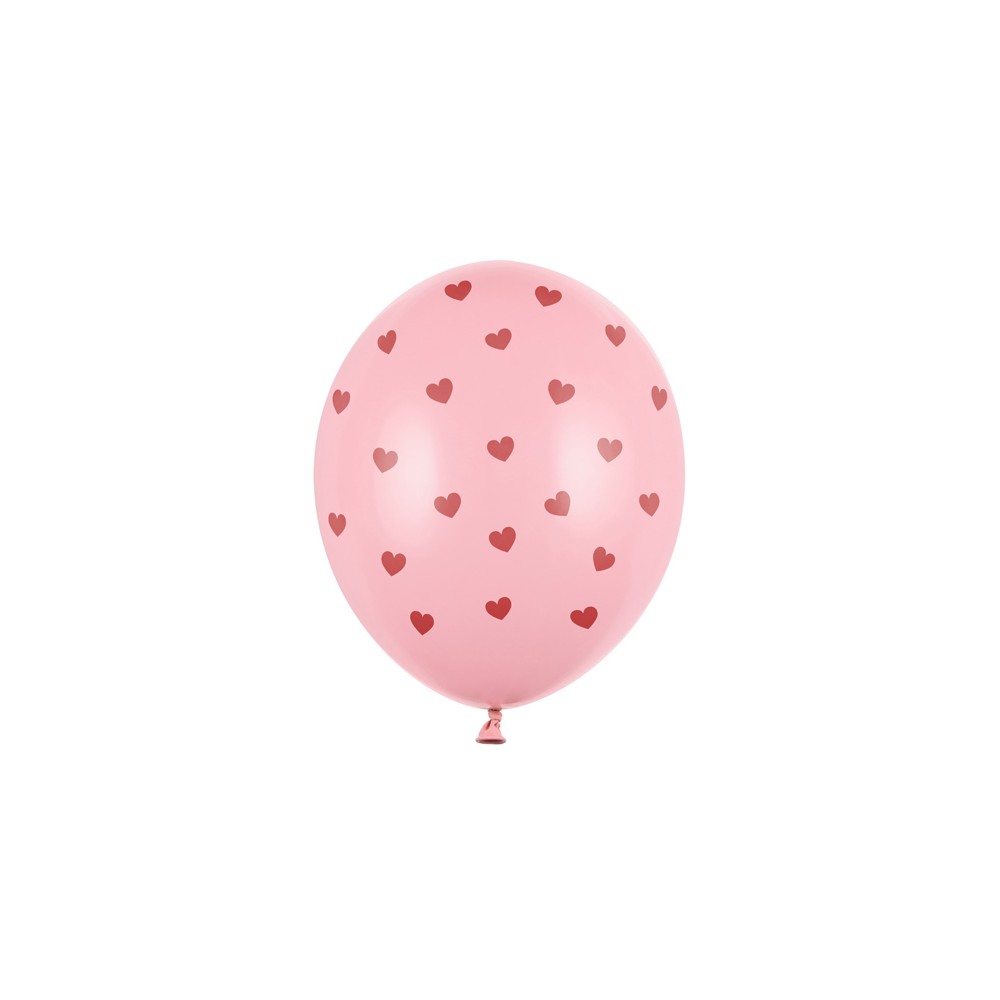 Ballons 30 cm, Coeurs, Rose bébé pastel