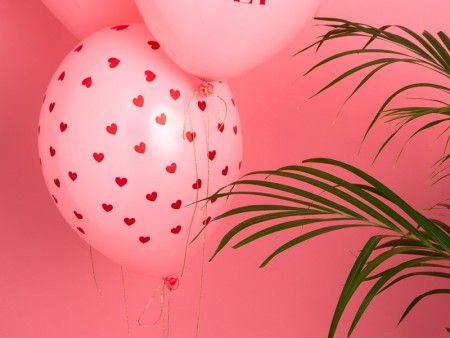 Ballons 30 cm, Coeurs, Rose...
