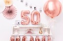 Ballon Mylar Chiffre ''0'', 35cm, or rose