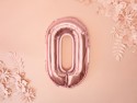 Ballon Mylar Chiffre ''0'', 35cm, or rose