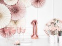 Ballon Mylar Chiffre ''1'', 35cm, or rose