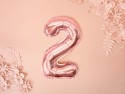 Ballon Mylar Chiffre ''2'', 35cm, or rose