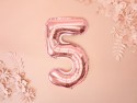Ballon Mylar Chiffre ''5'', 35cm, or rose