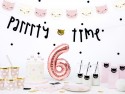 Ballon Mylar Chiffre ''6'', 35cm, or rose