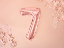 Ballon Mylar Chiffre ''7'', 35cm, or rose