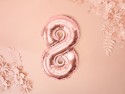Ballon Mylar Numeral 8'', 35cm, or rose