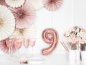 Ballon Mylar Chiffre ''9'', 35cm, or rose