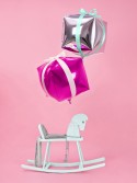 Ballon Mylar Cubic, 35x35x35cm, rose foncé