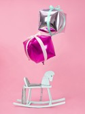 Ballon Mylar Cubic, 35x35x35cm, rose foncé
