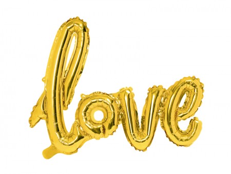 Ballon Mylar Love, doré,...