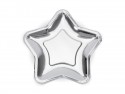 Assiettes étoiles, argent, 23 cm