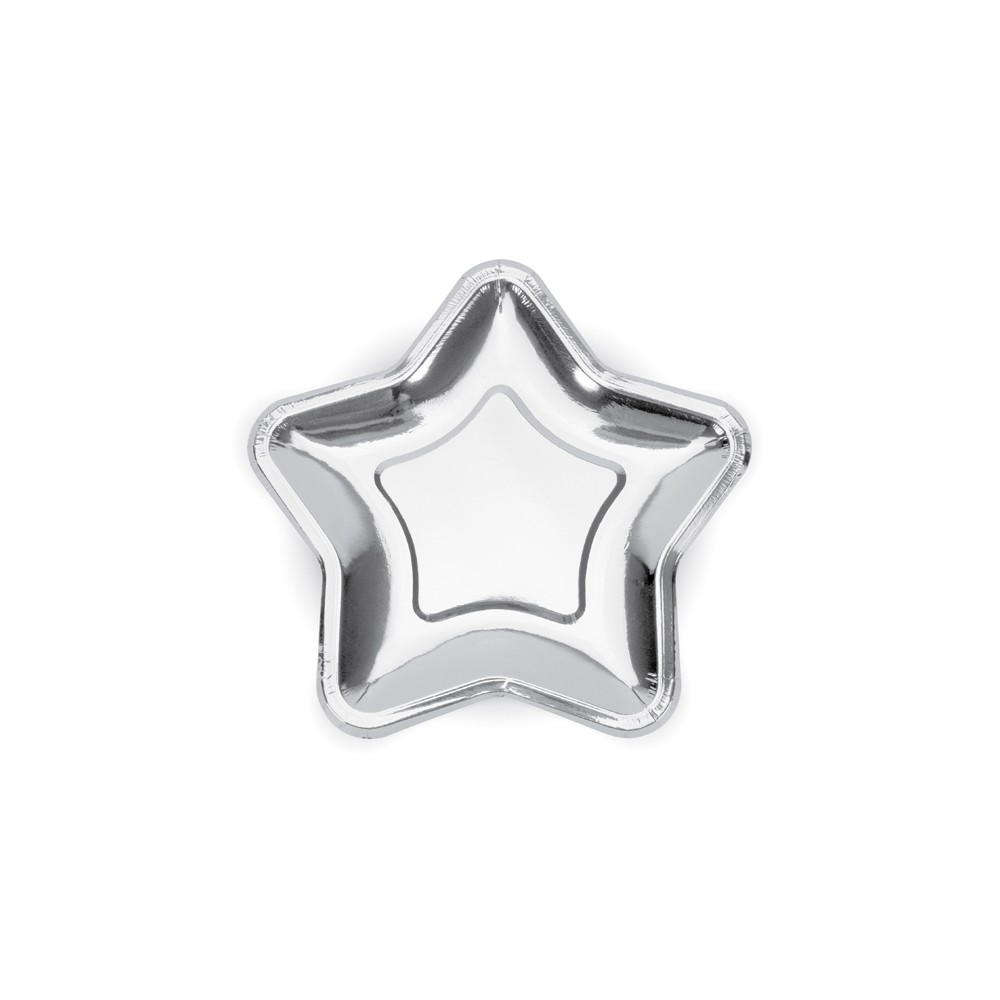 Assiettes étoiles, argent, 23 cm