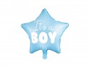 Ballon Mylar Etoile - It's a boy, 48cm, bleu clair