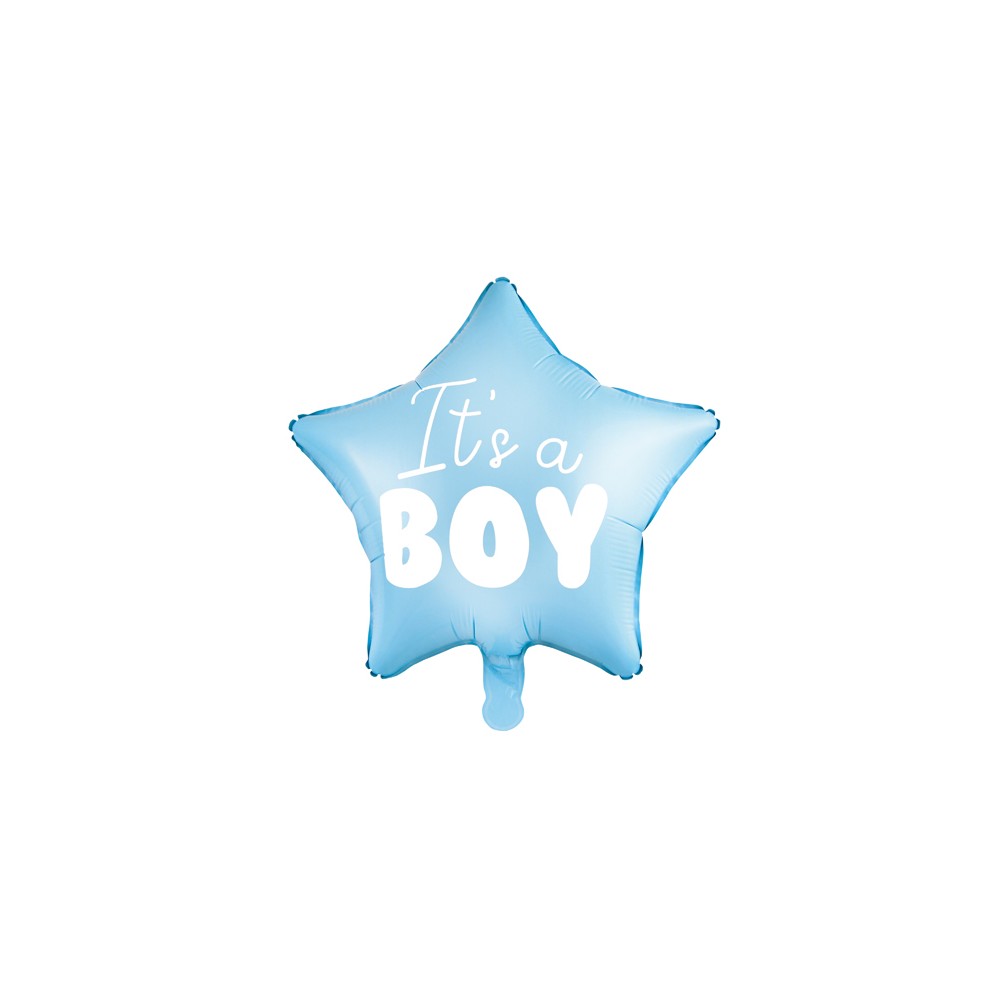 Ballon Mylar Etoile - It's a boy, 48cm, bleu clair