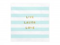 Serviettes de table Yummy - Live Laugh Love, bleu clair, 33x33cm