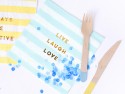 Serviettes de table Yummy - Live Laugh Love, bleu clair, 33x33cm