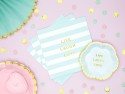 Serviettes de table Yummy - Live Laugh Love, bleu clair, 33x33cm