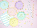 Serviettes de table Yummy - Live Laugh Love, bleu clair, 33x33cm