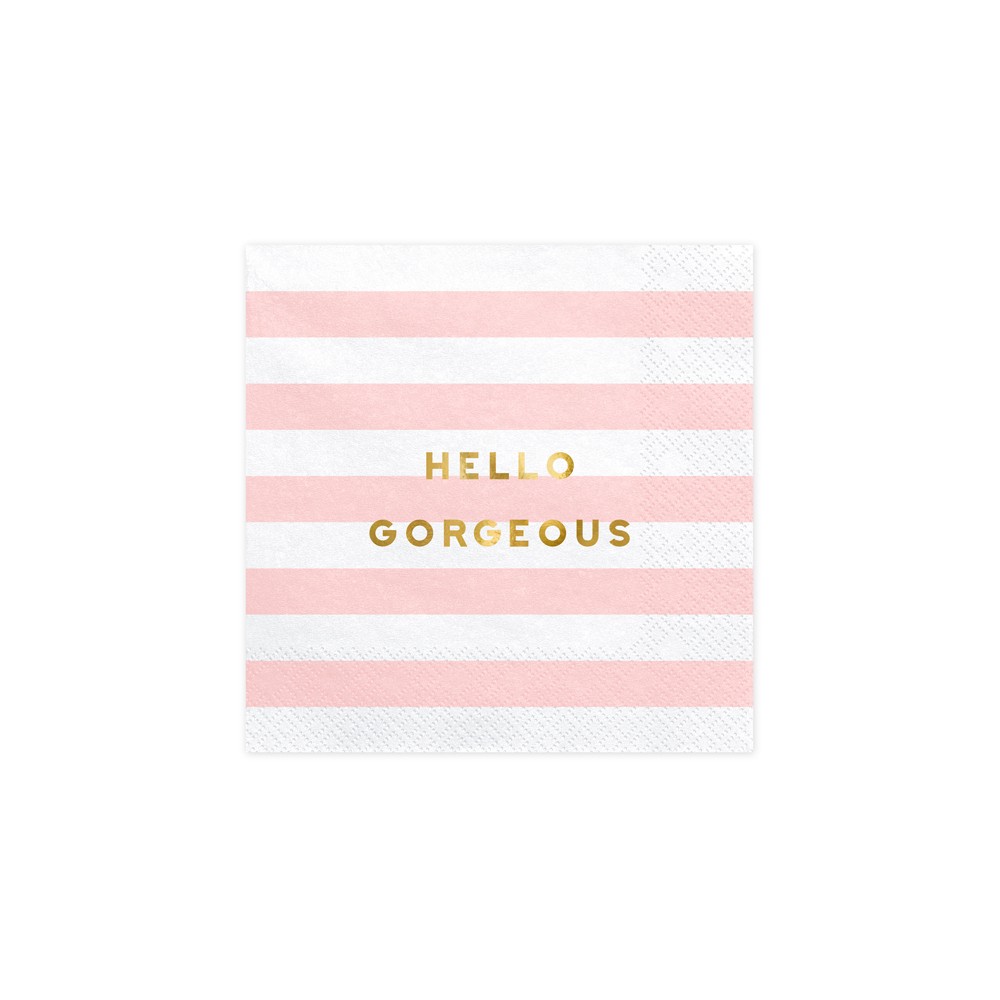 Serviettes de table Yummy - Hello Gorgeous, rose clair, 33x33cm