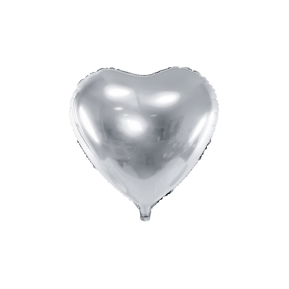 Ballon Mylar Coeur, 61cm, argenté