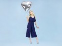 Ballon Mylar Coeur, 61cm, argenté