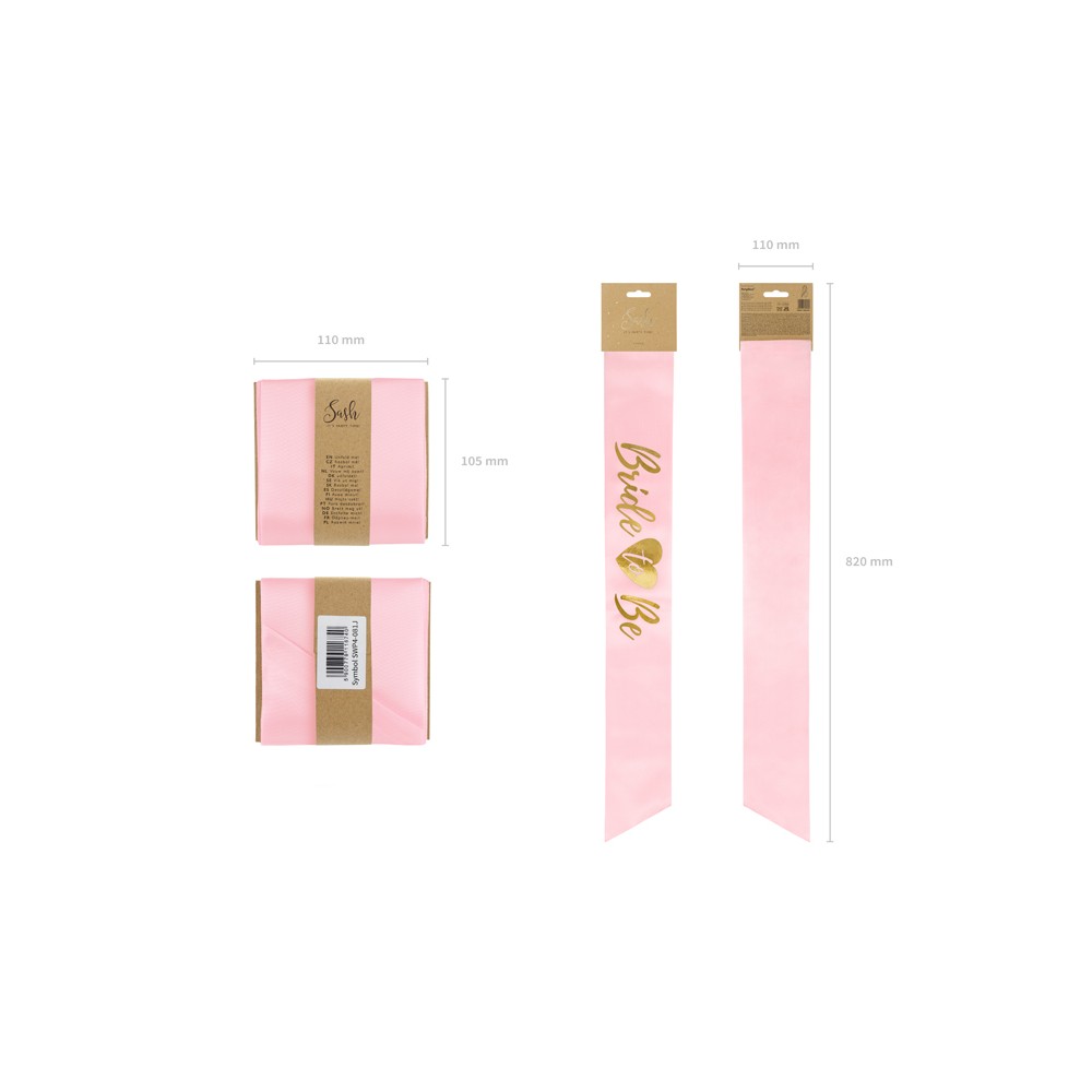 Ceinture Mariée, rose clair, 75cm