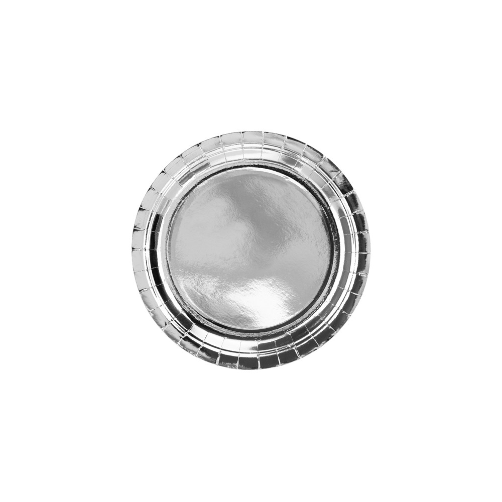 Assiettes rondes, argent, 23 cm